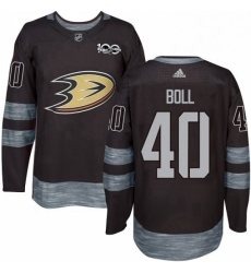 Mens Adidas Anaheim Ducks 40 Jared Boll Authentic Black 1917 2017 100th Anniversary NHL Jersey 