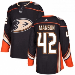 Mens Adidas Anaheim Ducks 42 Josh Manson Authentic Black Home NHL Jersey 