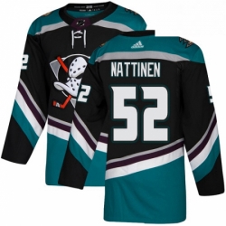 Mens Adidas Anaheim Ducks 52 Julius Nattinen Authentic Black Teal Third NHL Jersey 