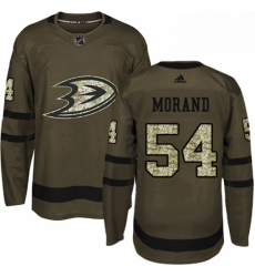 Mens Adidas Anaheim Ducks 54 Antoine Morand Premier Green Salute to Service NHL Jersey 