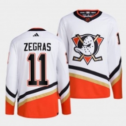 Men's Anaheim Ducks #11 Trevor Zegras White 2022-23 Reverse Retro Stitched Jersey