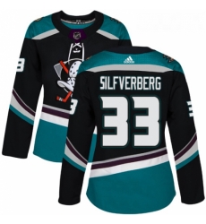 Womens Adidas Anaheim Ducks 33 Jakob Silfverberg Authentic Black Teal Third NHL Jersey 