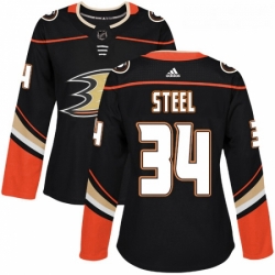 Womens Adidas Anaheim Ducks 34 Sam Steel Premier Black Home NHL Jersey 