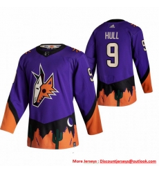 Men Arizona Coyotes 9 Clayton Keller Purple Adidas 2020 21 Reverse Retro Alternate NHL Jersey