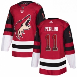 Mens Adidas Arizona Coyotes 11 Brendan Perlini Authentic Maroon Drift Fashion NHL Jersey 