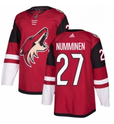 Mens Adidas Arizona Coyotes 27 Teppo Numminen Premier Burgundy Red Home NHL Jersey 