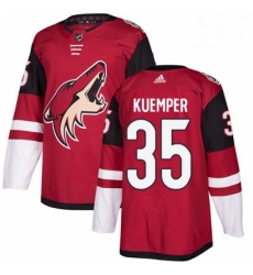 Mens Adidas Arizona Coyotes 35 Darcy Kuemper Authentic Burgundy Red Home NHL Jersey 