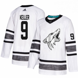 Mens Adidas Arizona Coyotes 9 Clayton Keller White 2019 All Star Game Parley Authentic Stitched NHL Jersey 