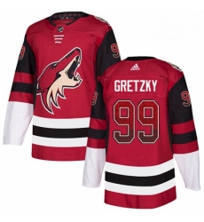 Mens Adidas Arizona Coyotes 99 Wayne Gretzky Authentic Maroon Drift Fashion NHL Jersey 