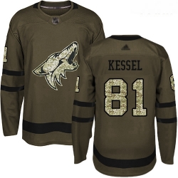 Coyotes #81 Phil Kessel Green Salute to Service Stitched Youth Hockey Jersey