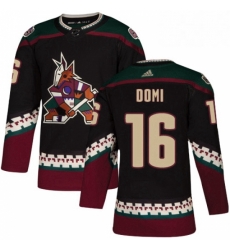 Youth Adidas Arizona Coyotes 16 Max Domi Premier Black Alternate NHL Jersey 