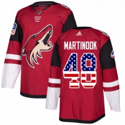 Youth Adidas Arizona Coyotes 48 Jordan Martinook Authentic Red USA Flag Fashion NHL Jersey 