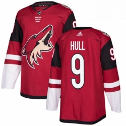 Youth Adidas Arizona Coyotes 9 Bobby Hull Premier Burgundy Red Home NHL Jersey 