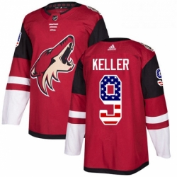 Youth Adidas Arizona Coyotes 9 Clayton Keller Authentic Red USA Flag Fashion NHL Jersey 