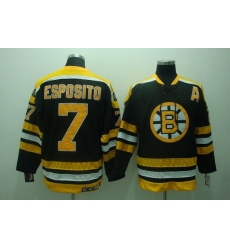 Bruins #7 Phil Esposito Stitched Black CCM Throwback NHL Jersey