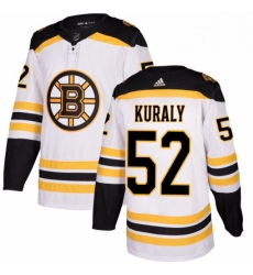 Mens Adidas Boston Bruins 52 Sean Kuraly Authentic White Away NHL Jersey 