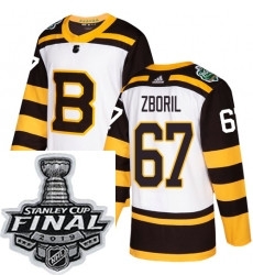 Mens Adidas Boston Bruins 67 Jakub Zboril Authentic White 2019 Winter Classic NHL Jersey