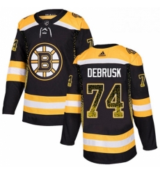 Mens Adidas Boston Bruins 74 Jake DeBrusk Authentic Black Drift Fashion NHL Jersey 