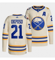 Men Buffalo Sabres 21 Kyle Okposo 2022 Cream Heritage Classic Stitched jersey