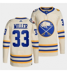 Men Buffalo Sabres 33 Colin Miller 2022 Cream Heritage Classic Stitched jersey