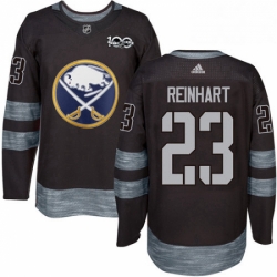 Mens Adidas Buffalo Sabres 23 Sam Reinhart Premier Black 1917 2017 100th Anniversary NHL Jersey 