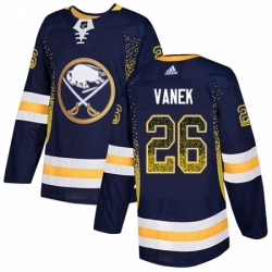 Mens Adidas Buffalo Sabres 26 Thomas Vanek Authentic Navy Blue Drift Fashion NHL Jersey 