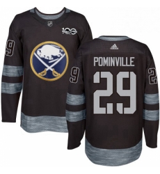 Mens Adidas Buffalo Sabres 29 Jason Pominville Premier Black 1917 2017 100th Anniversary NHL Jersey 