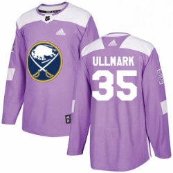 Mens Adidas Buffalo Sabres 35 Linus Ullmark Authentic Purple Fights Cancer Practice NHL Jersey 