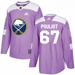 Mens Adidas Buffalo Sabres 67 Benoit Pouliot Authentic Purple Fights Cancer Practice NHL Jersey 