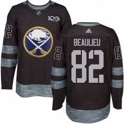 Mens Adidas Buffalo Sabres 82 Nathan Beaulieu Premier Black 1917 2017 100th Anniversary NHL Jersey 