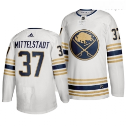 Sabres 37 Casey Mittelstadt White 50th Anniversary Adidas Jersey