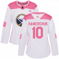 Womens Adidas Buffalo Sabres 10 Dale Hawerchuk Authentic WhitePink Fashion NHL Jersey 