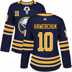 Womens Adidas Buffalo Sabres 10 Dale Hawerchuk Premier Navy Blue Home NHL Jersey 