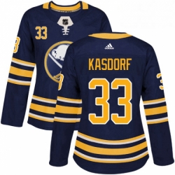 Womens Adidas Buffalo Sabres 33 Jason Kasdorf Premier Navy Blue Home NHL Jersey 