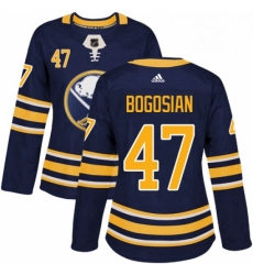 Womens Adidas Buffalo Sabres 47 Zach Bogosian Premier Navy Blue Home NHL Jersey 