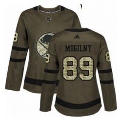 Womens Adidas Buffalo Sabres 89 Alexander Mogilny Authentic Green Salute to Service NHL Jersey 