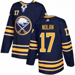 Youth Adidas Buffalo Sabres 17 Jordan Nolan Premier Navy Blue Home NHL Jersey 