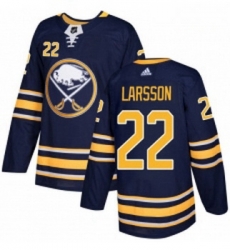 Youth Adidas Buffalo Sabres 22 Johan Larsson Premier Navy Blue Home NHL Jersey 