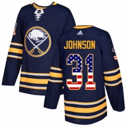 Youth Adidas Buffalo Sabres 31 Chad Johnson Authentic Navy Blue USA Flag Fashion NHL Jersey 