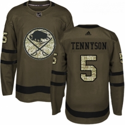 Youth Adidas Buffalo Sabres 5 Matt Tennyson Authentic Green Salute to Service NHL Jersey 