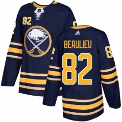 Youth Adidas Buffalo Sabres 82 Nathan Beaulieu Premier Navy Blue Home NHL Jersey 