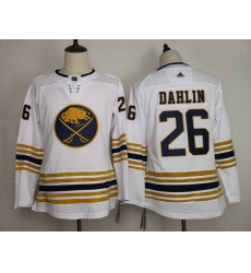 Youth Sabres 26 Rasmus Dahlin White 50th Anniversary Adidas Jersey