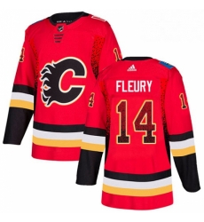 Mens Adidas Calgary Flames 14 Theoren Fleury Authentic Red Drift Fashion NHL Jersey 