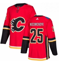 Mens Adidas Calgary Flames 25 Joe Nieuwendyk Premier Red Home NHL Jersey 