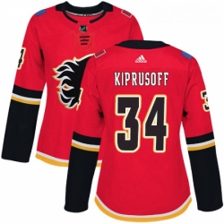 Womens Adidas Calgary Flames 34 Miikka Kiprusoff Premier Red Home NHL Jersey 