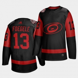 Carolina Hurricanes 13 Warren Foegele Black Men 2021 Stadium Series Outdoor Game Jersey