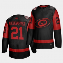 Carolina Hurricanes 21 Nino Niederreiter Black Men 2021 Stadium Series Outdoor Game Jersey