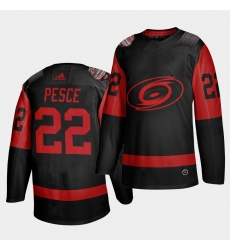 Carolina Hurricanes 22 Brett Pesce Black Men 2021 Stadium Series Outdoor Game Jersey