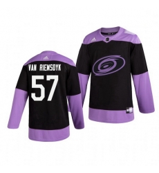 Hurricanes 57 Trevor Van Riemsdyk Black Purple Hockey Fights Cancer Adidas Jersey