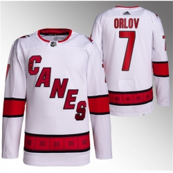 Men Carolina Hurricanes 7 Dmitry Orlov White Stitched Jersey